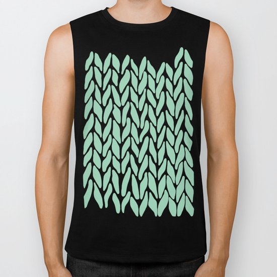 Hand Knitted Mint Biker Tank