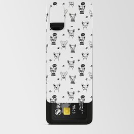 Black Hand Drawn Dog Puppy Pattern Android Card Case