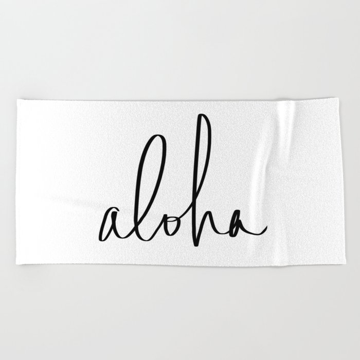 Aloha Hawaii Typography Beach Towel