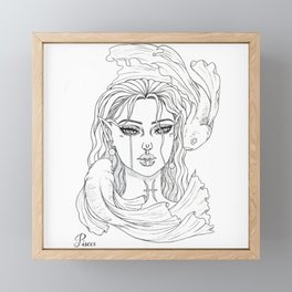 Pisces - Zodiac Girl Drawing Framed Mini Art Print