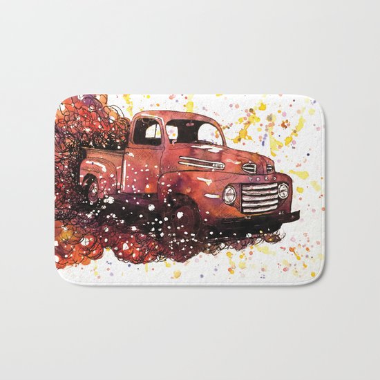 1950 ford truck Bath Mat
