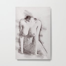 Naked Woman Pencil Drawing Metal Print | Woman, Graphite, Sketch, Erotism, Erotic, Nudity, Sexy, Nudewoman, Beautiful, Curated 