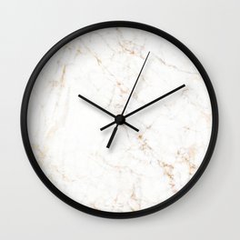 White Marble with Delicate Gold Veins Wall Clock