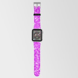 Abstract Modern Neon Pink Fuchsia Glitter  Apple Watch Band