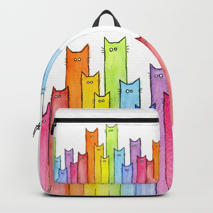 Rainbow of Cats Funny Whimsical Animals Backpack
