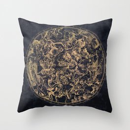 Vintage Constellations & Astrological Signs | Yellowed Ink & Cosmic Colour Throw Pillow