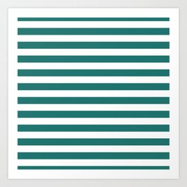 Green And White Modern Summer Stripes Collection Art Print