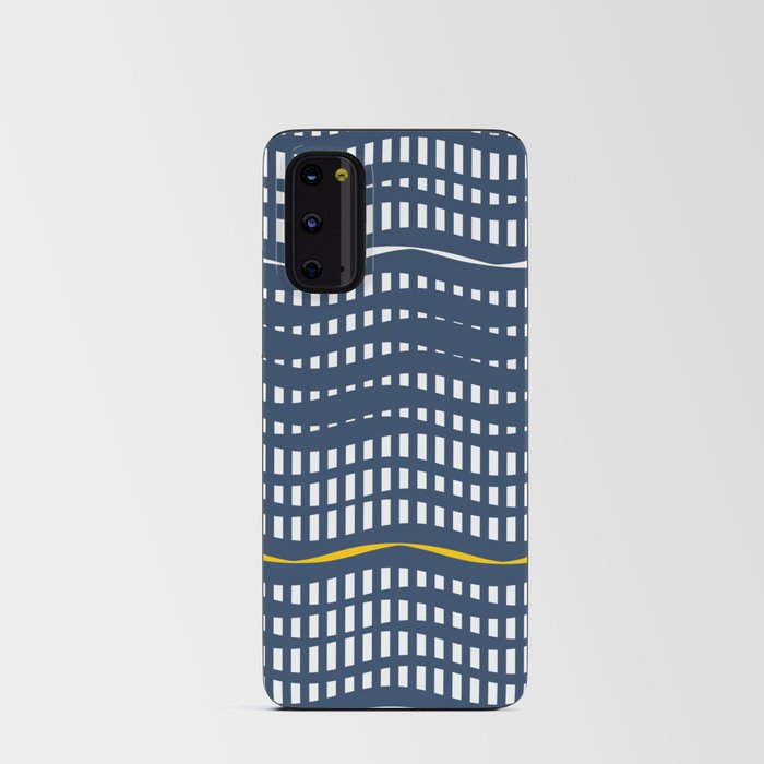 Wavy Stripes Blue and White Android Card Case