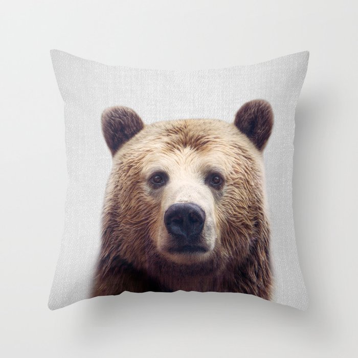 Bear - Colorful Throw Pillow