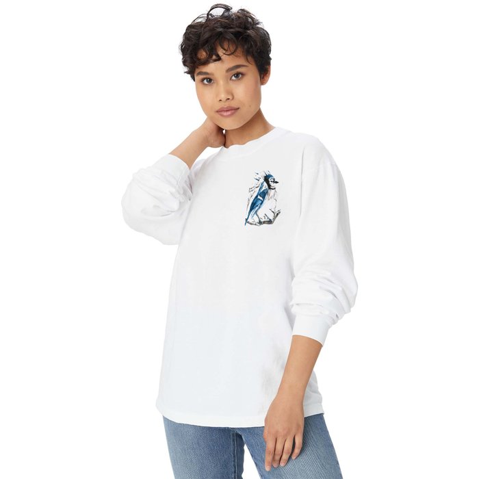 True Blue Jay Long Sleeve T Shirt by D. Renee Wilson