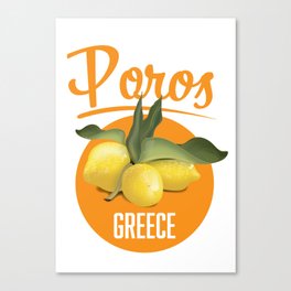 Poros Greece travel poster Canvas Print