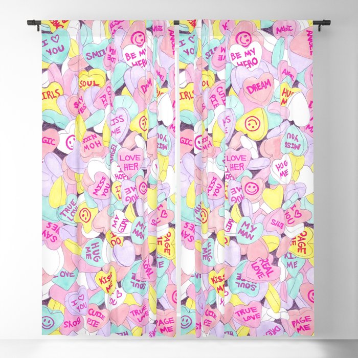 Candy Hearts (Sweet Hearts-inspired) Blackout Curtain