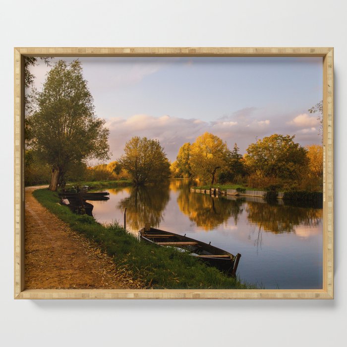 Golden canals - Life in a painting Serving Tray