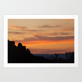 Desert Sunset Art Print | Dry, Environment, Orange, Color, Natural, Digital, Evening, Desert, Photo, Outdoors 