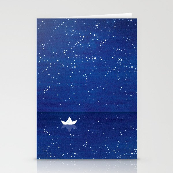 Zen sailing, ocean, stars Stationery Cards