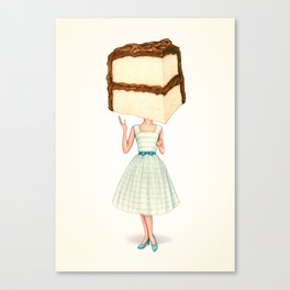 Cake Head Pin-Up - Chocolate Canvas Print