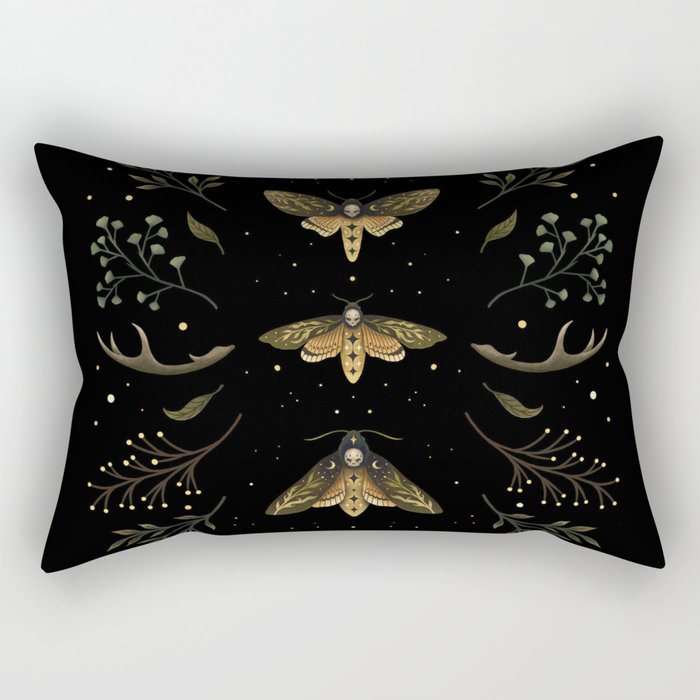 Death Head Moths Night Rectangular Pillow
