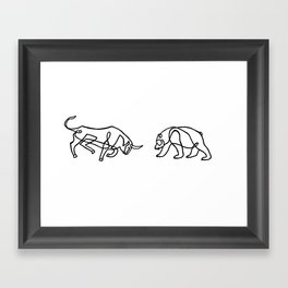 Bull vs Bear Gerahmter Kunstdruck