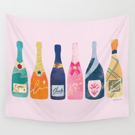 Champagne Bottles - Pink Ver. Wall Tapestry