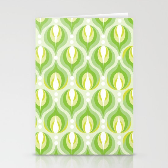 Green Dew Drops Stationery Cards