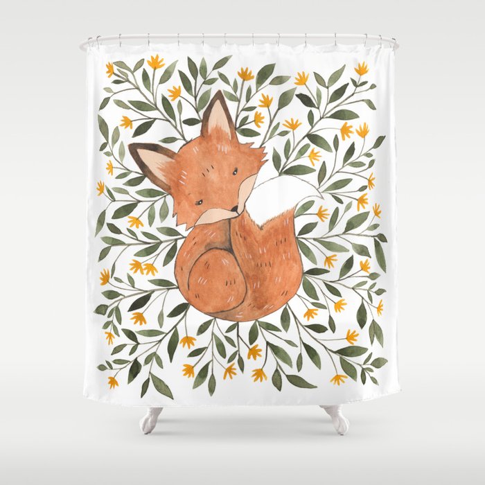 Fox Shower Curtain By Amynelson Society6 Fox Shower Curtain