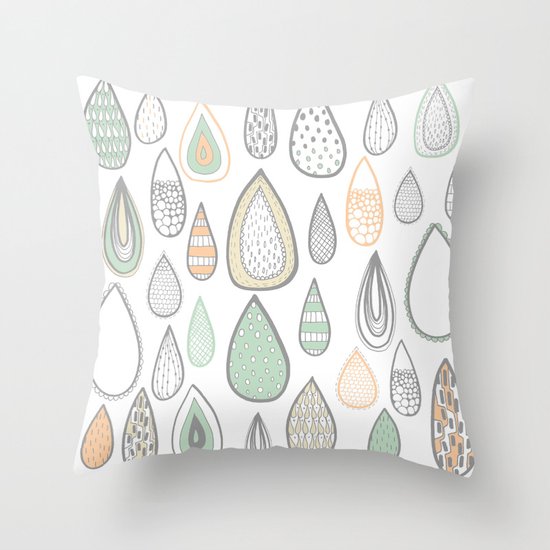 Raindrops Throw Pillow