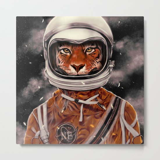 Tiger Astronaut Metal Print
