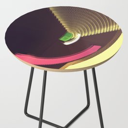 Abstract Geometric Digital Illustration in Purple Pink Yellow & Green Side Table
