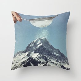 Sifted Summit II - Snow Sugar on Mountain Peak Throw Pillow