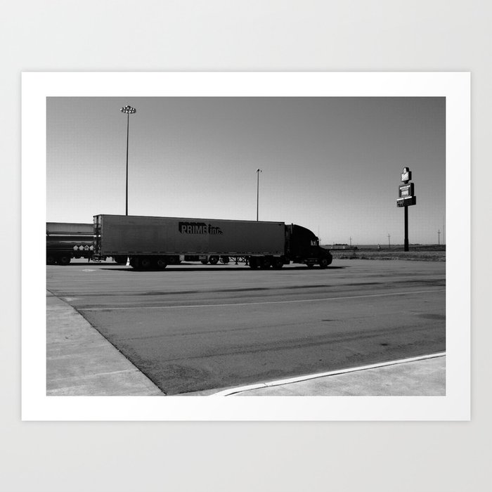 American Interstate - Kansas I-70 #1 BW 2009 Art Print