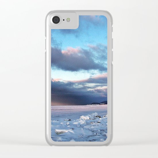 Storm Cloud Across Frozen Bay Clear iPhone Case