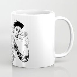 Mime (An invisible wall) Coffee Mug | Illustration, People, Funny, Black and White 