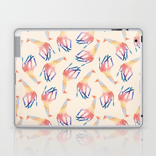 Watercolor Giraffe Pattern (Ivory) Laptop & iPad Skin