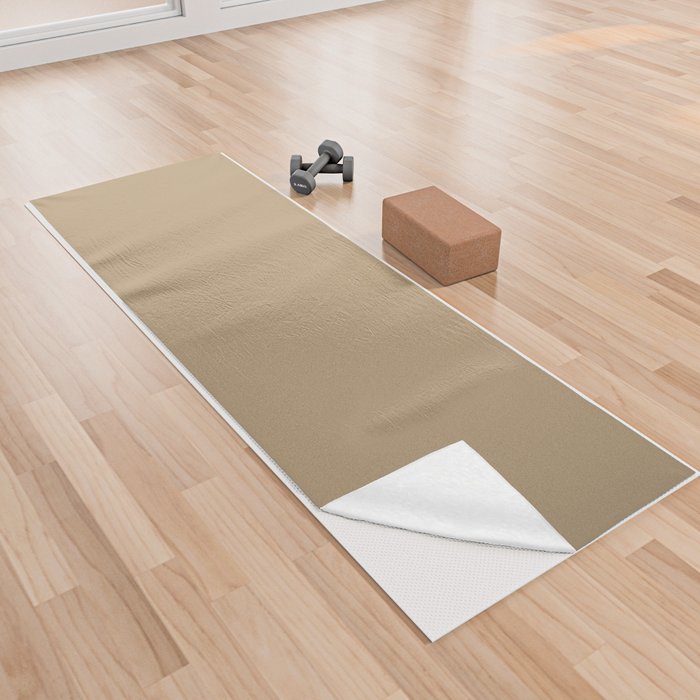 Mid-tone Brown Solid Color Pairs PPG Earthy Ocher PPG1086-5 - All One Single Shade Hue Colour Yoga Towel