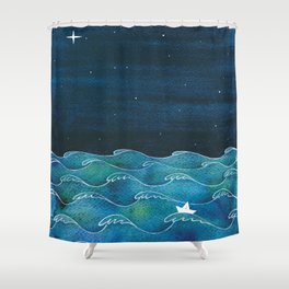 Storm, Ocean waves Shower Curtain