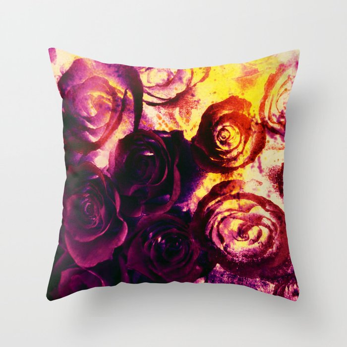 burning roses Throw Pillow by clemm Society6