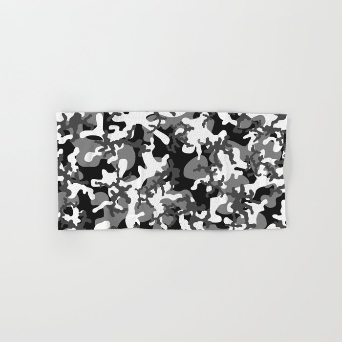 Gray Camouflage Print Cool Trendy Camo Pattern Hand & Bath Towel