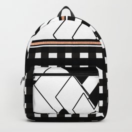 Mosaic: Bingham Backpack | Stripe, Optical, White, Diamond, Gingham, Graphicdesign, Pattern, Triangle, Maximalist, Duality 