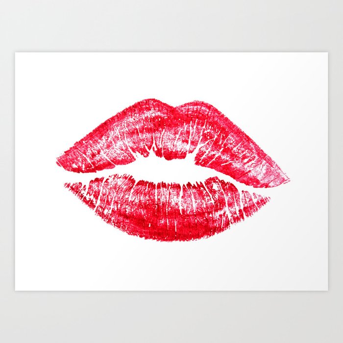 Kissing Lips Art Print by WanderLust | Society6