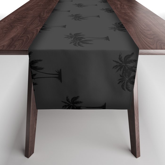 Palm Trees silhouette pattern. Digital Illustration Background Table Runner