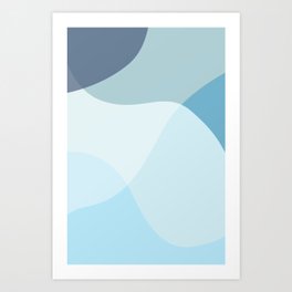Modern Abstract Shapes in Blue Art Print
