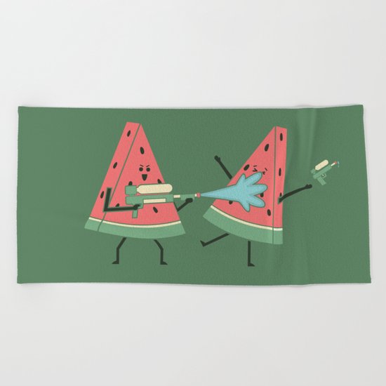 Water Fight Beach Towel