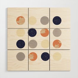 Modern dots, cloud polka, orange print Art Print Wood Wall Art