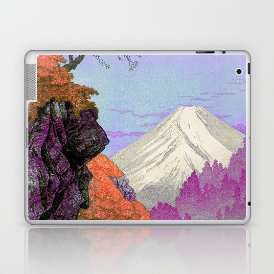 Foot of Mount Ashitaka By Hiroaki Takahashi Japanese Woodblock Painting Laptop & iPad Skin