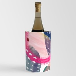 Abstract pink and blue design Wine Chiller