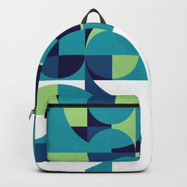 RainyDay Pattern Backpack | Blue, Curated, Rain, Green, Vintage, Graphicdesign, Geometric, Water, Circle, Cloud 