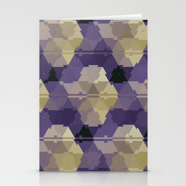 Purple and Mustard Yellow Tiles Stationery Cards