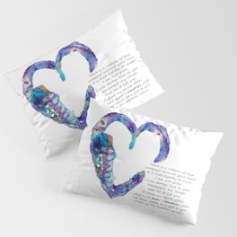 Blue Heart Art For Grief Healing - Ribbon Of Love Pillow Sham