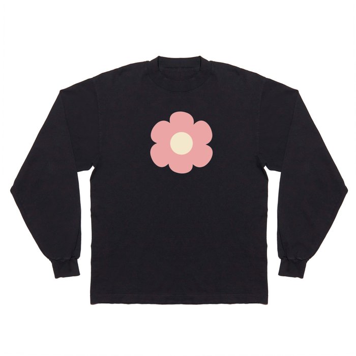 Such Cute Flowers Retro Floral Pattern Pink Brown Cream Long Sleeve T Shirt
