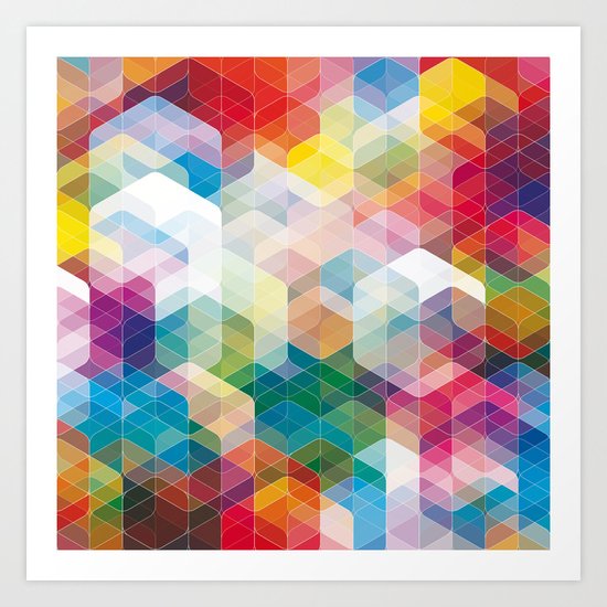 Cuben Curved #3 Geometric Art Print. Art Print